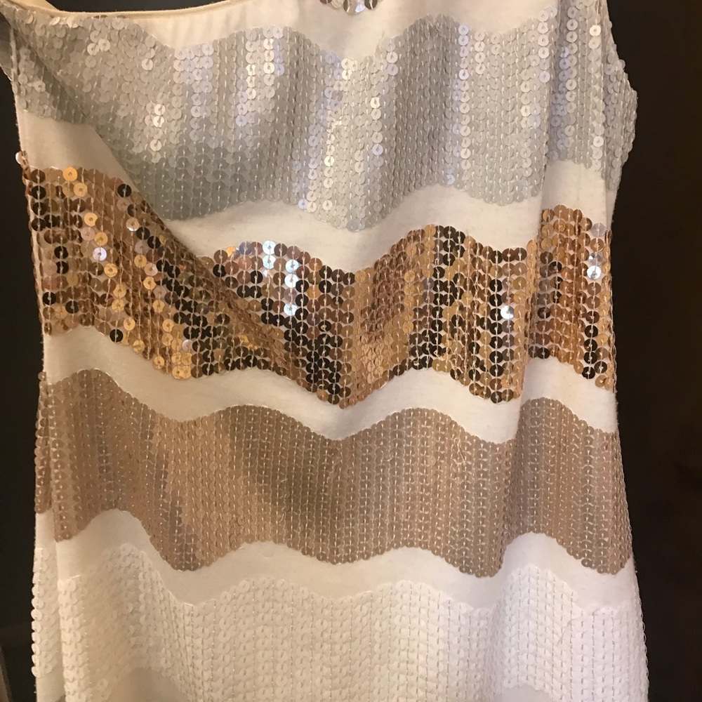 Gold/silver Sequined white dress!